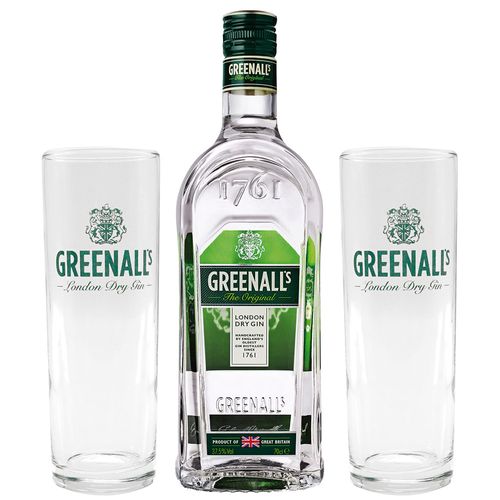 Kit Gin Greenall's Original Dry 700ml + 02 Copos