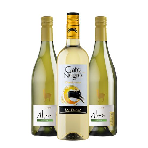 Kit Alpaca e Gato Negro Chardonnay - 3 unidades