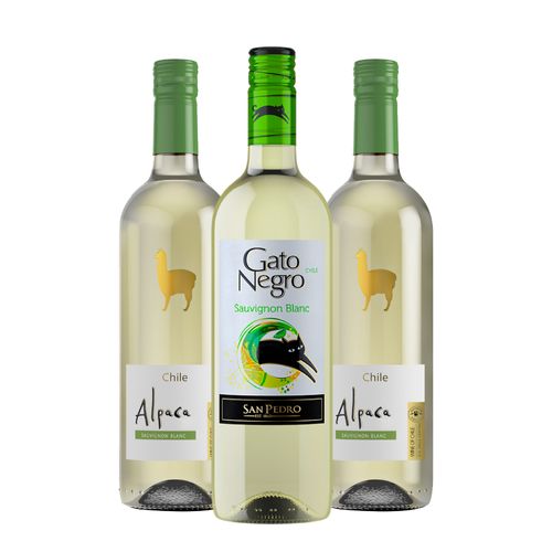 Kit Alpaca e Gato Negro Sauvignon Blanc - 3 unidades