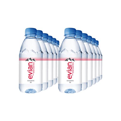 Kit Água Mineral Evian Pet 330ml Sem Gás Com 12 unidades