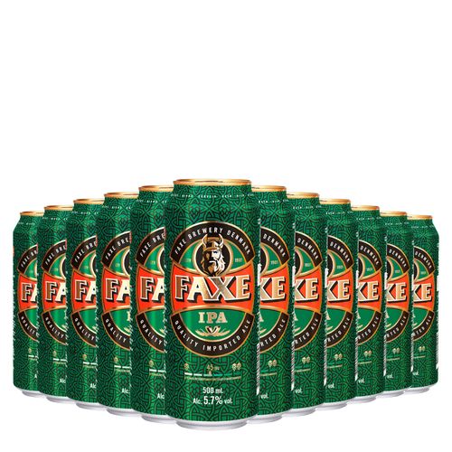 Kit Cerveja Faxe IPA Lt 500ml 12 Unidades