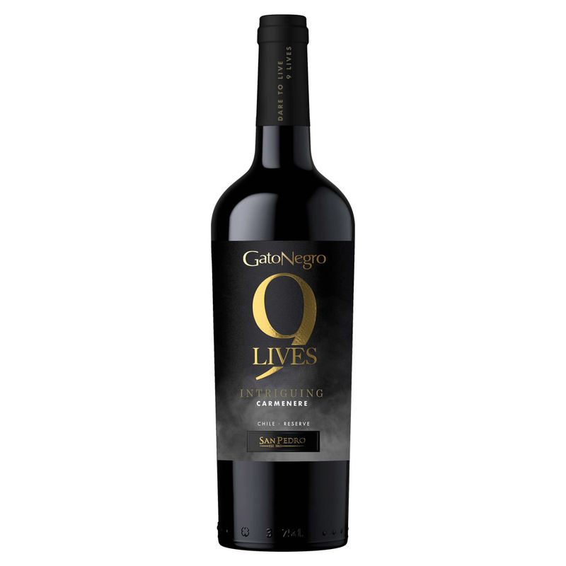 Vinho San Pedro Tinto Seco Chile Gato Negro 9 Lives Reserva Carménère 750ml
