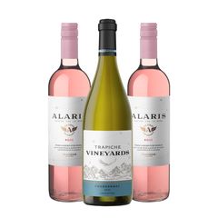 Kit Alaris Rose e Vineyards Chardonnay - 3 unidades