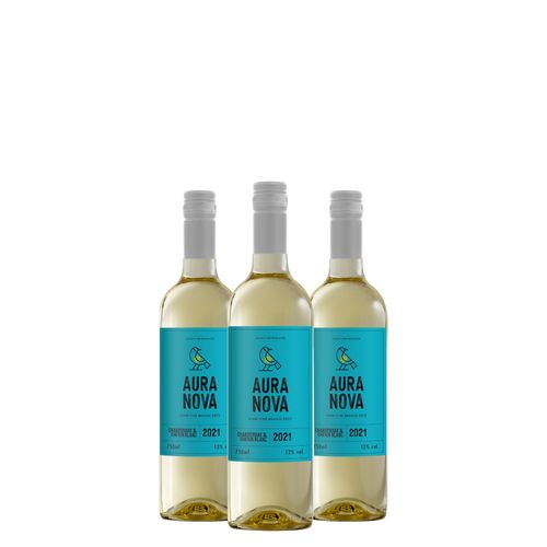 Kit Vinho Branco Aura Nova Chardonnay Chenin Blanc 750ml 03 Unidades