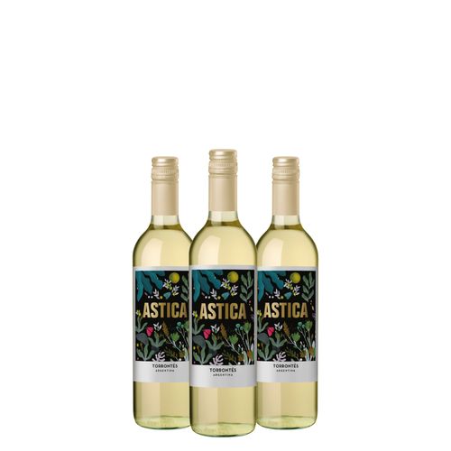 Kit Vinho Branco Astica Torrontes 750ml 03 Unidades