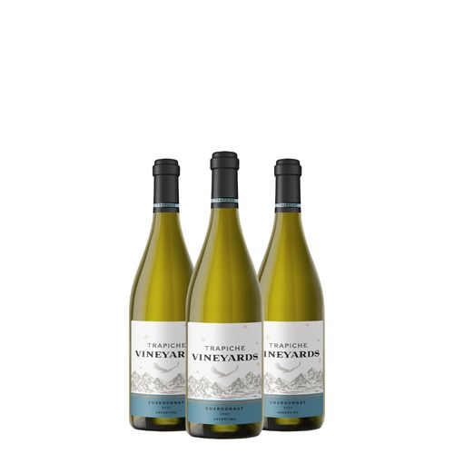 Kit Vinho Branco Trapiche Vineyards Chardonnay 750ml 03 Unidades