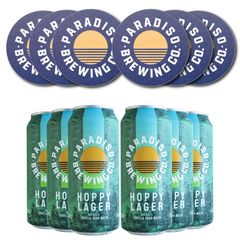 Compre Kit Cerveja Paradiso Hoppy Lager 473ml  06 Unidades Ganhe 06 Porta Copos