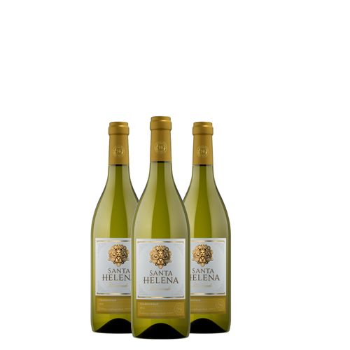 Kit Vinho Branco Santa Helena Reservado Chardonnay 750ml 03 Unidades