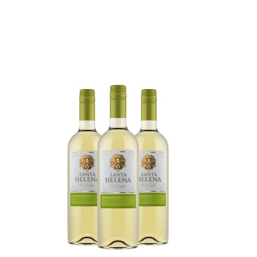 Kit Vinho Branco Santa Helena Reservado Sauvignon Blanc 750ml 03 Unidades