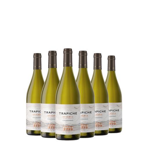 Kit Vinho Branco Trapiche Reserva Chardonnay 750ml 06 Unidades