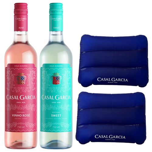 Kit Casal Garcia Com 02 Vinhos 750ml + 02 Almofadas