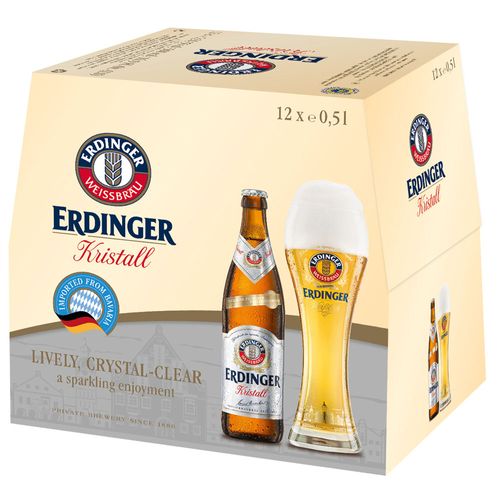 Kit Cerveja Erdinger Kristall 500ml - 12 Unidades