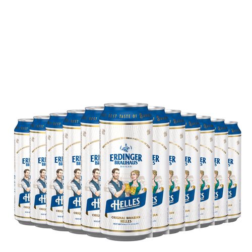 Kit Cerveja Erdinger Helles 500ml - 12 Unidades