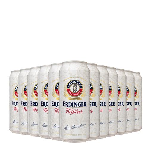Kit Cerveja Erdinger Weissbier 500ml com 12 Latas
