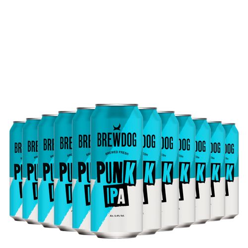 Kit Cerveja BrewDog Punk IPA 5,4% Lata 500ml 12 Unidades