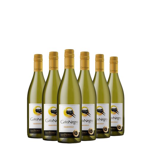 Kit Vinho Branco Gato Negro Chardonnay 750ml 06 Unidades
