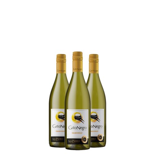 Kit Vinho Branco Gato Negro Chardonnay 750ml 03 Unidades