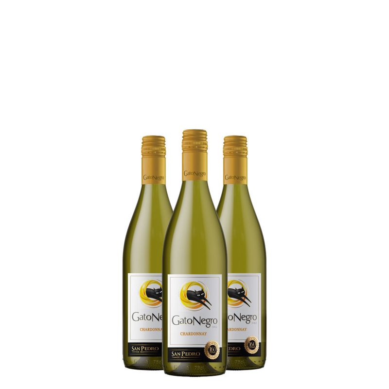 Vinho San Pedro Branco Seco Chile Gato Negro Chardonnay 750ml - 3 Unidades