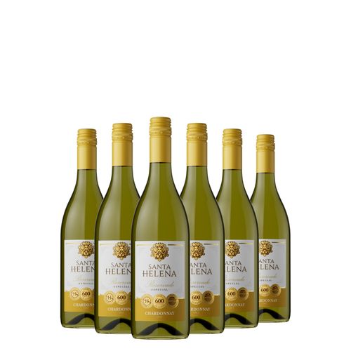 Kit Vinho Branco Santa Helena Reservado Chardonnay 750ml 06 Unidades