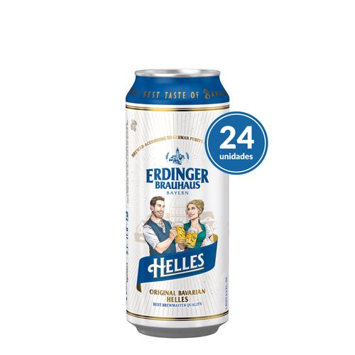 Kit Cerveja Erdinger Brauhaus Helles Lata 500ml - 24 Unidades