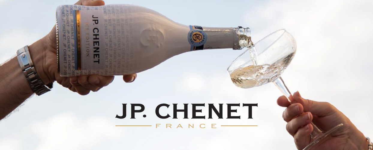 Banner principal - JP. Chenet. Garrafa e taça